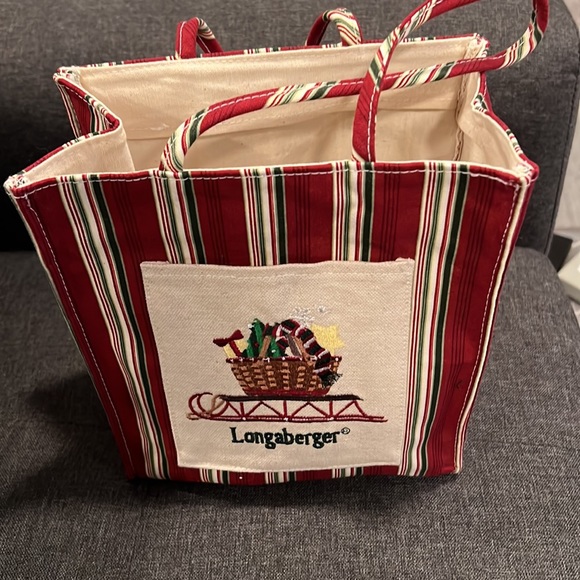 Longaberger canvas bag.  Christmas theme. - Picture 2 of 4